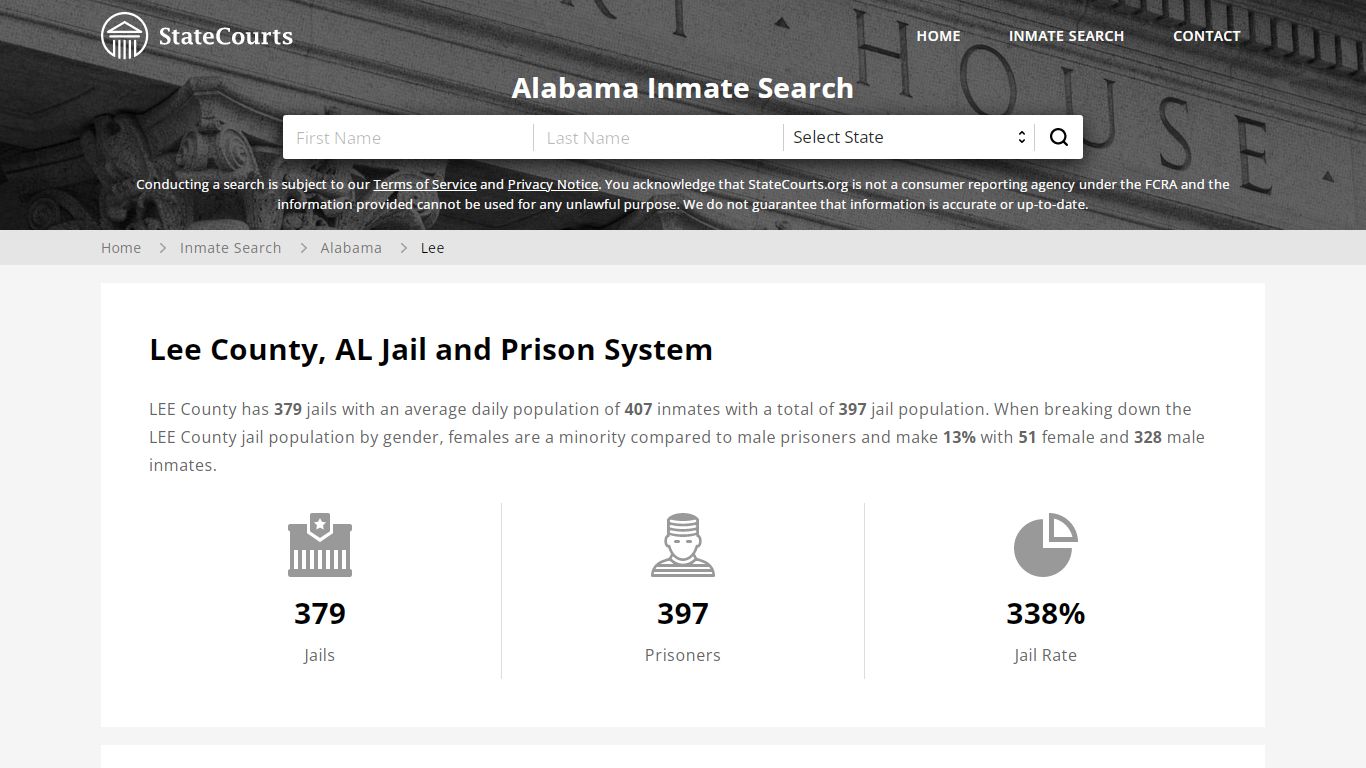 Lee County, AL Inmate Search - StateCourts