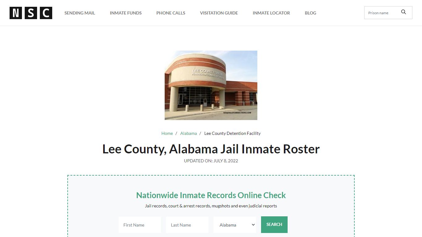 Lee County, Alabama Jail Inmate List - Nationwide Inmate Lookup Resource